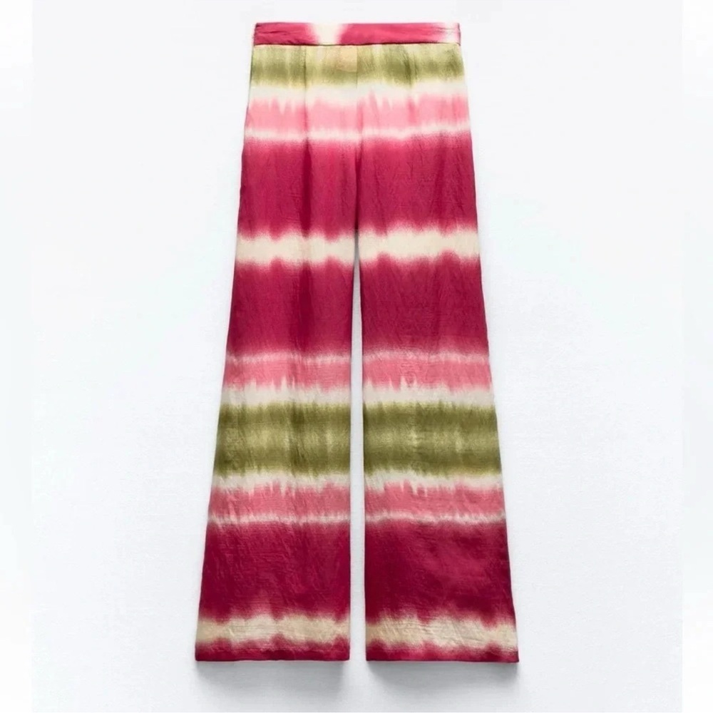 ZARA TIE DYE MULTICOLORED WRAP PANTS - Picture 3 of 6